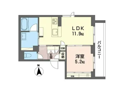 グランヒルズ コート(1LDK/2階)の間取り写真