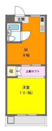 コナビック西塚I(1DK/3階)の間取り写真