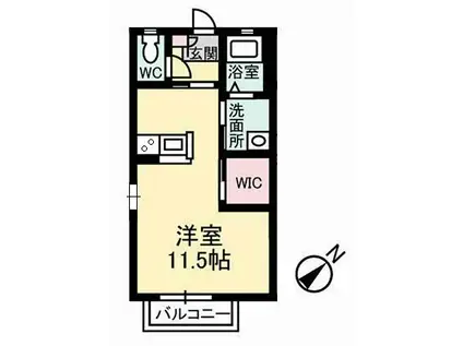 エストリオンII(ワンルーム/2階)の間取り写真