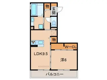 リーフ クレール(1LDK/2階)の間取り写真