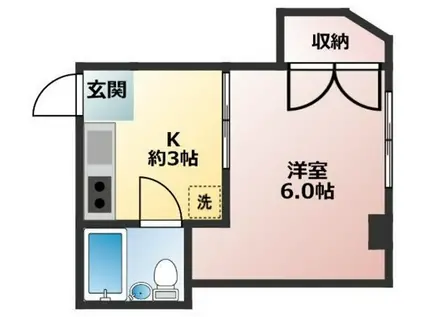 松島ビル(1K/3階)の間取り写真