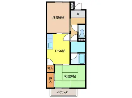 サープラス沖野(2DK/2階)の間取り写真