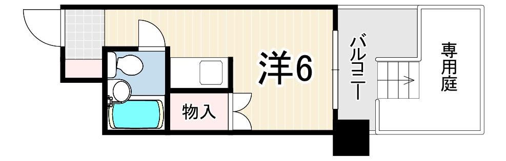 シンプルライフ王子(1K/1階)の間取り写真