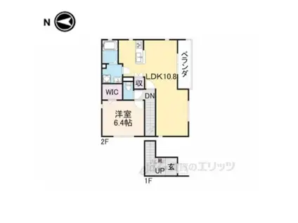 さくら隅田口ハイツ D棟(1LDK/2階)の間取り写真