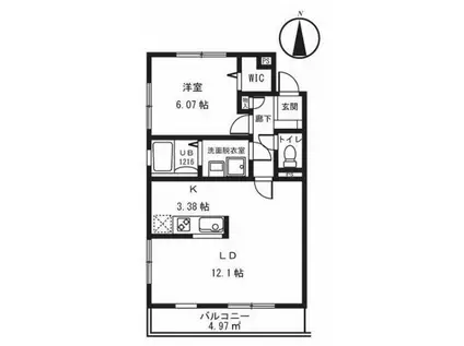 ソレアード(1LDK/2階)の間取り写真