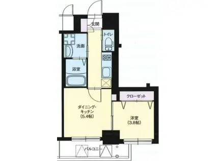 ファーストステージ江坂広芝町(1DK/7階)の間取り写真