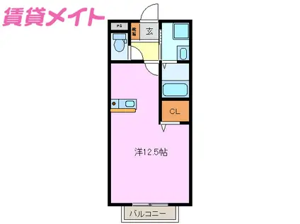 ガレッタ椋本(ワンルーム/2階)の間取り写真