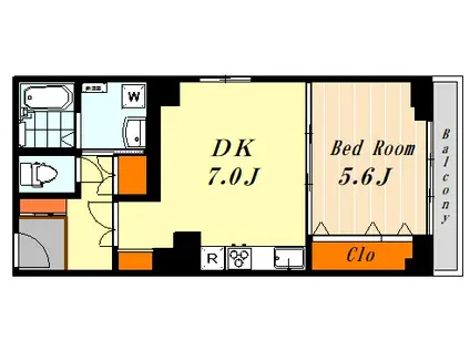 ニュートーア馬込(1DK/4階)の間取り写真
