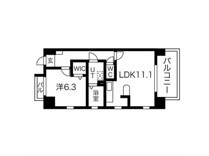 プリマベーラ龍ノ口(1LDK/8階)の間取り写真