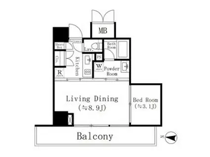 KOENJI CROSSOVER(1LDK/2階)の間取り写真