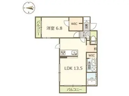 BEREO HARE(1LDK/2階)の間取り写真