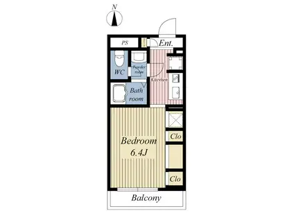 リブリ・ウィン(1K/3階)の間取り写真