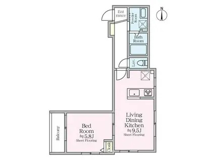 COLINA ALTA(1LDK/1階)の間取り写真