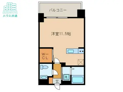APARTMENT CODE ISAHAYA(ワンルーム/13階)の間取り写真