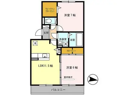 メゾン・ド・プルミエ(2LDK/3階)の間取り写真