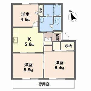 グリーンヒル今宿 A棟(3K/1階)の間取り写真