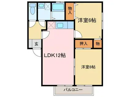 カンファタブル(2LDK/1階)の間取り写真