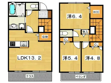 アミ ドゥ エトワル B棟(3LDK/1階)の間取り写真