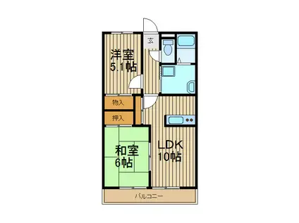 グレースフル壱番館(2LDK/2階)の間取り写真