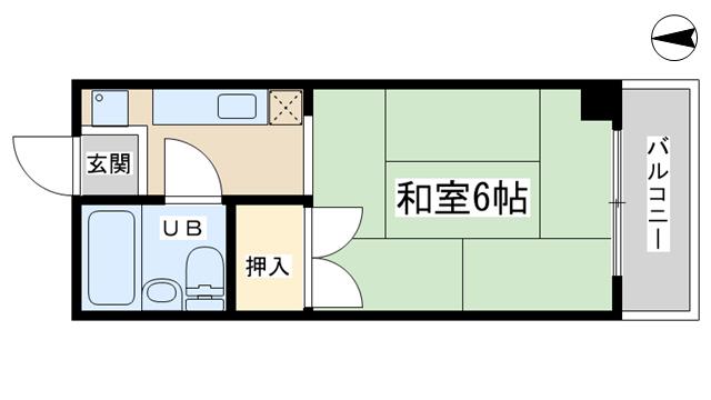 ハイツコワフュール(1K/2階)の間取り写真