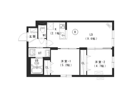 ルチアーノN35(2LDK/3階)の間取り写真