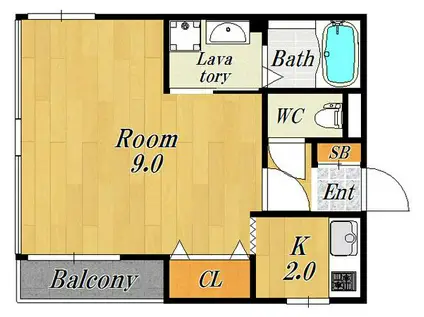 メゾン・ド・アンシャンテ(1K/2階)の間取り写真