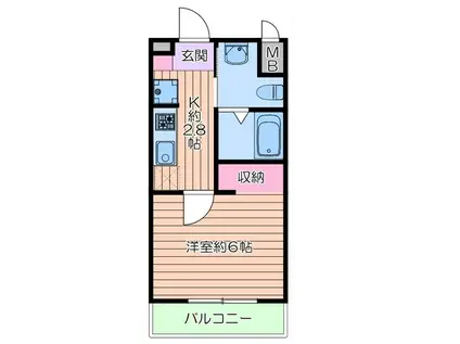 リベルテ東浦和(1K/1階)の間取り写真