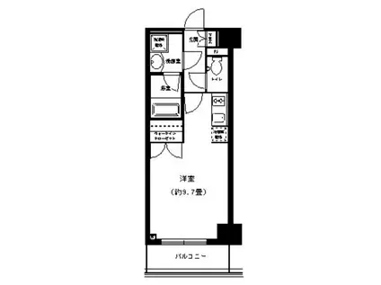 ポルトパルティーレ横浜(ワンルーム/3階)の間取り写真