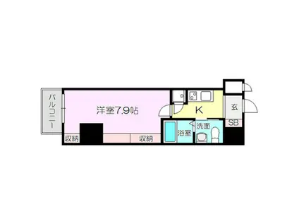 レジュールアッシュプレミアムツイン1(1K/5階)の間取り写真