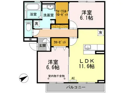 フレシールK(2LDK/2階)の間取り写真