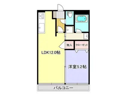 リュミエール龍田(1LDK/1階)の間取り写真