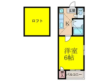 エターナル高宮(1K/1階)の間取り写真