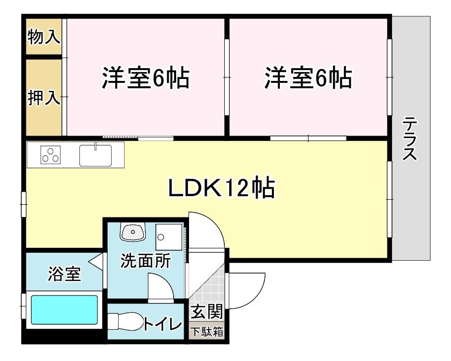 フォレスト21(2LDK/1階)の間取り写真