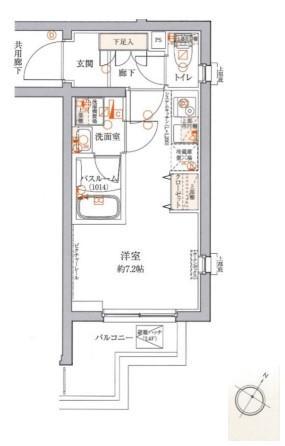 CREVISTA品川西大井(ワンルーム/2階)の間取り写真