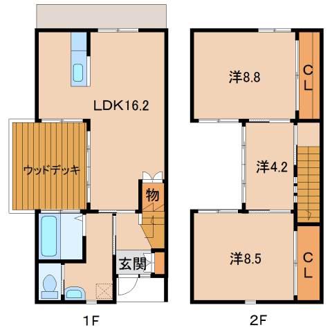 ルクシア(3LDK/1階)の間取り写真