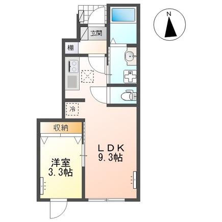 SHANGRI-LA(1LDK/1階)の間取り写真