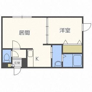 AURORA N.T(1LDK/2階)の間取り写真