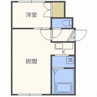 シャトー13条(1LDK/3階)の間取り写真