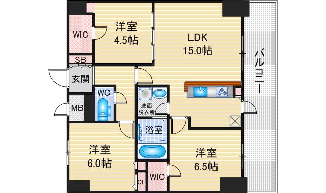 S-RESIDENCE高岳ARDENT(3LDK/6階)の間取り写真