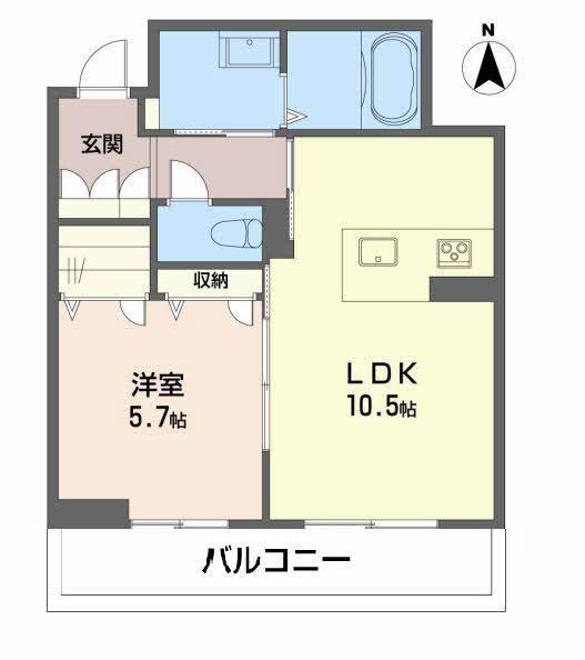 BLOOM STAGE 天山(1LDK/2階)の間取り写真