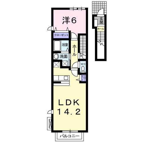 セレーサ(1LDK/2階)の間取り写真