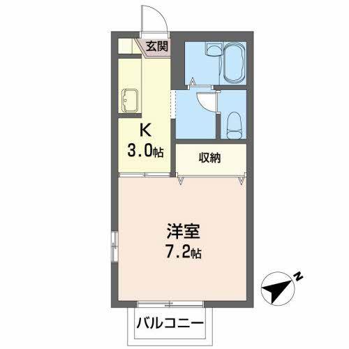 ディアス八桜II(1K/2階)の間取り写真