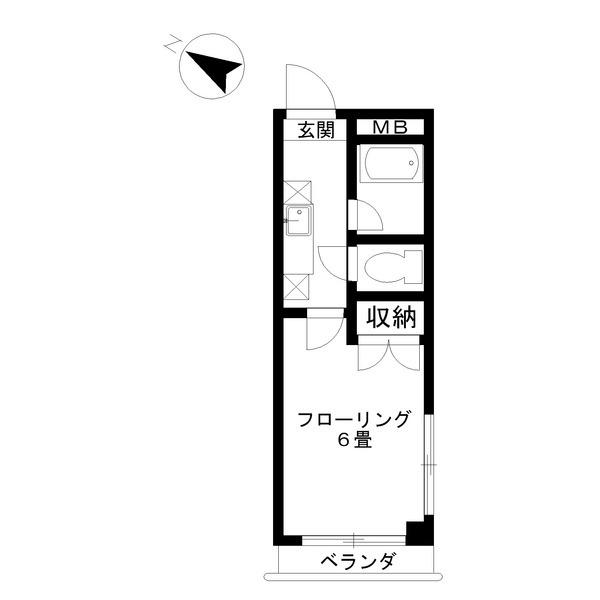 マックス55(1K/2階)の間取り写真