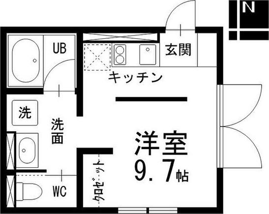 CASAALBERO(ワンルーム/4階)の間取り写真