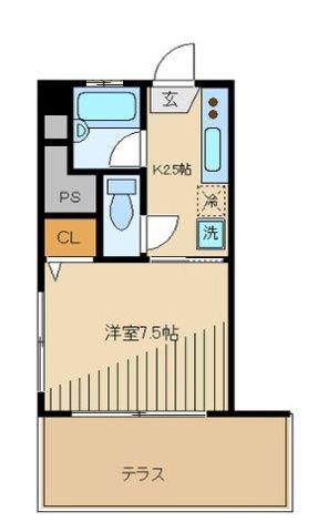 白菊マンション(1K/1階)の間取り写真