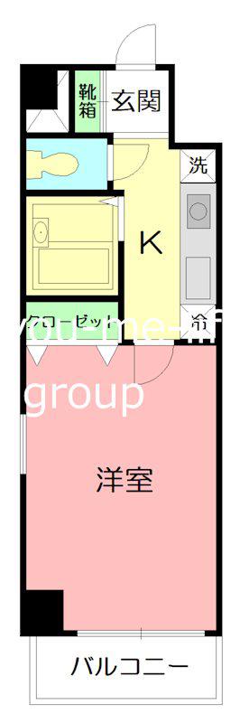 アステール湘南(1K/6階)の間取り写真