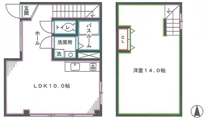 エルシオン(1LDK/1階)の間取り写真