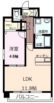 クィーンズくまなん(1LDK/3階)の間取り写真