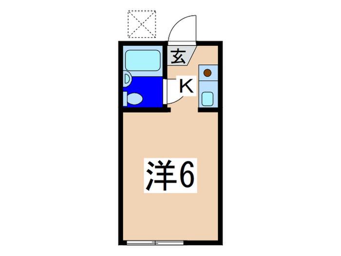 レイクヒル上大岡(1K/2階)の間取り写真