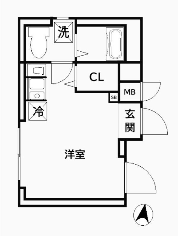 CREAL王子サウス(ワンルーム/5階)の間取り写真